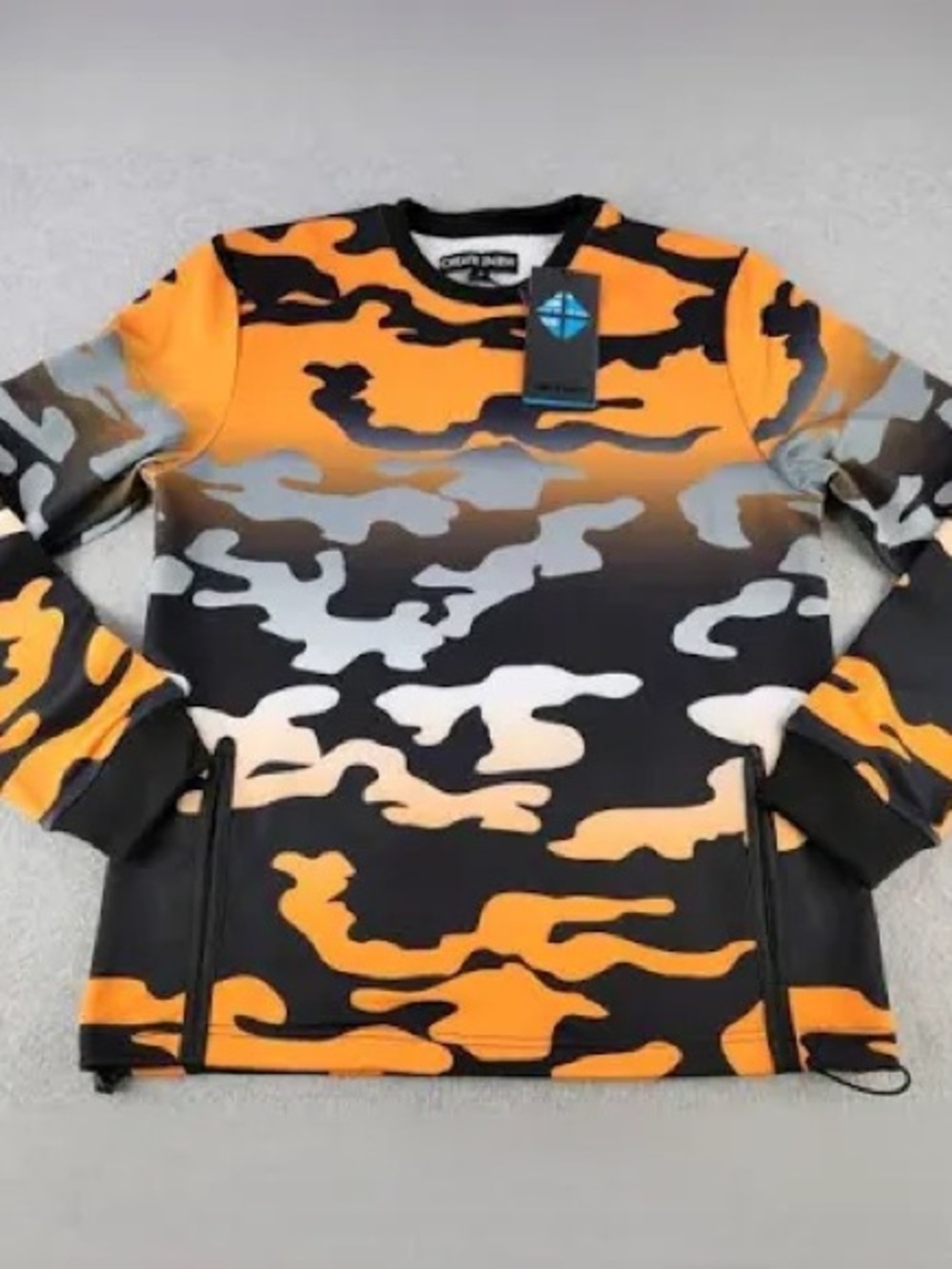 Create 2MRW Orange Camouflage Crewneck Sweatshirt